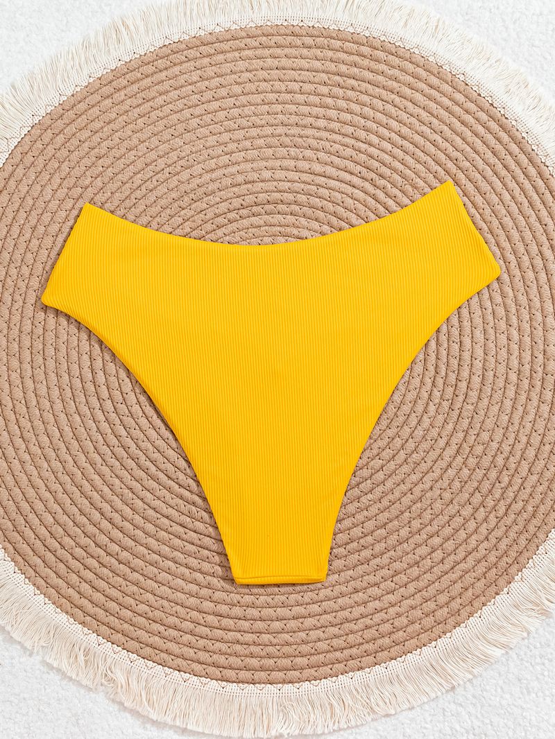 Costume da bagno da donna a vita alta, in tessuto morbido con motivo a croce a righe verticali, per spiaggia, vacanze, piscina e feste_voghion.com