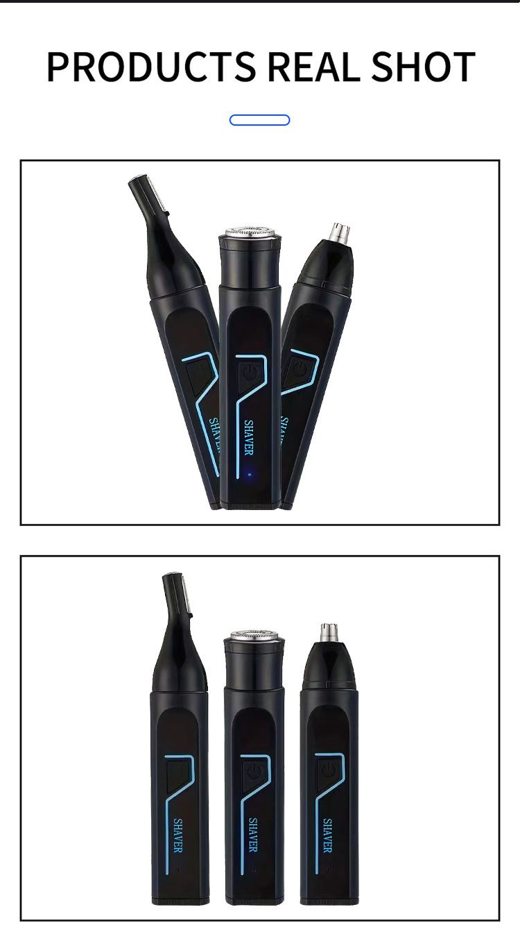 Elektrischer 3-in-1-Nasenhaartrimmer für Herren – multifunktionales Pflegewerkzeug_voghion.com