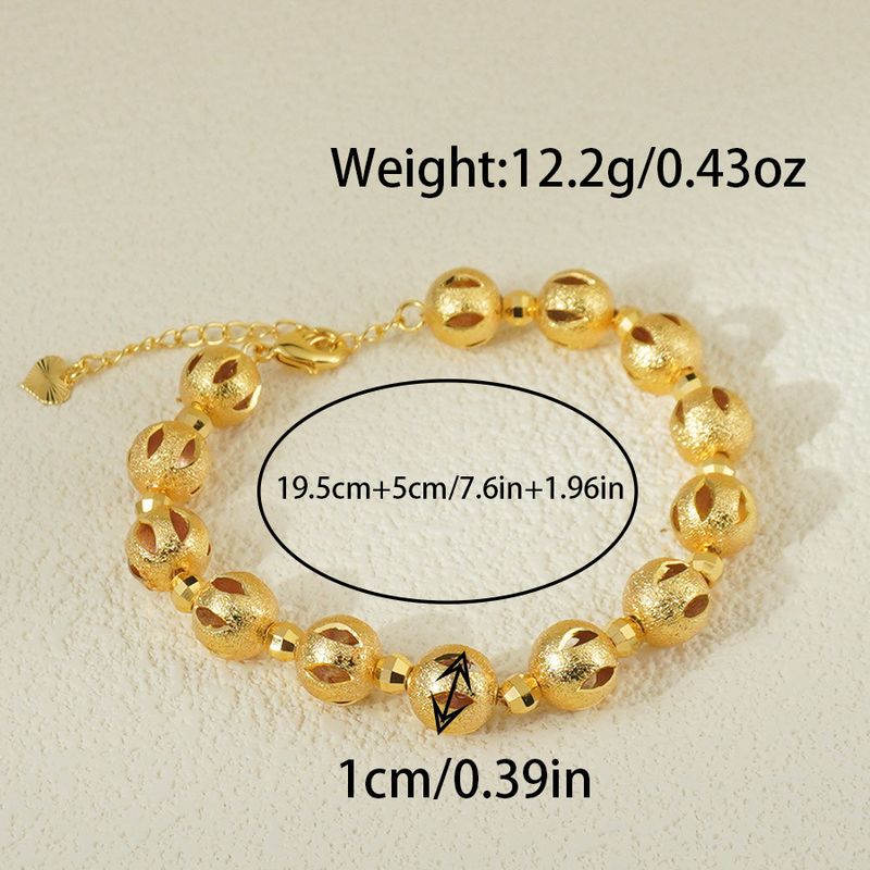 Luxurious Gold-plated Copper Bracelet, Hollow Design, Adjustable Chain, Suitable For Women_voghion.com