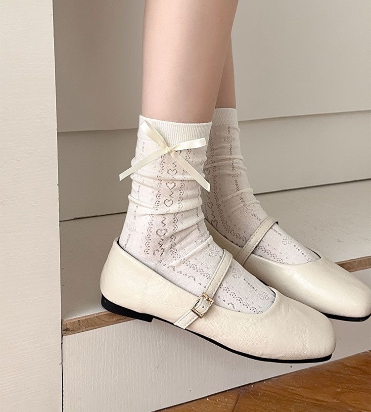 Calzini dolci e pigri, calzini estivi sottili e cavi da donna in stile balletto a metà polpaccio_voghion.com