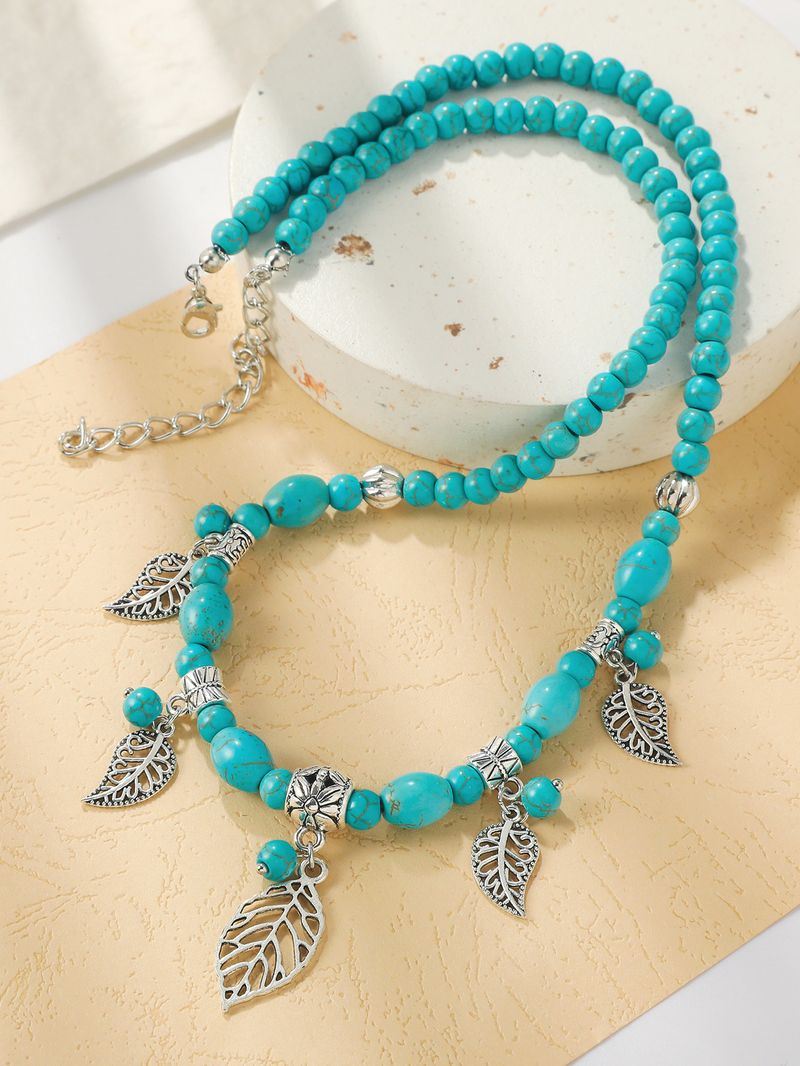 Bohemian Ethnic Wind Turquoise Necklace Female_voghion.com
