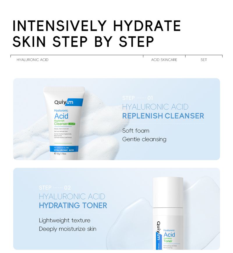 Set per la cura della pelle con acido ialuronico - Kit idratante e nutriente da 5 pezzi (approvato dalla FDA)_voghion.com