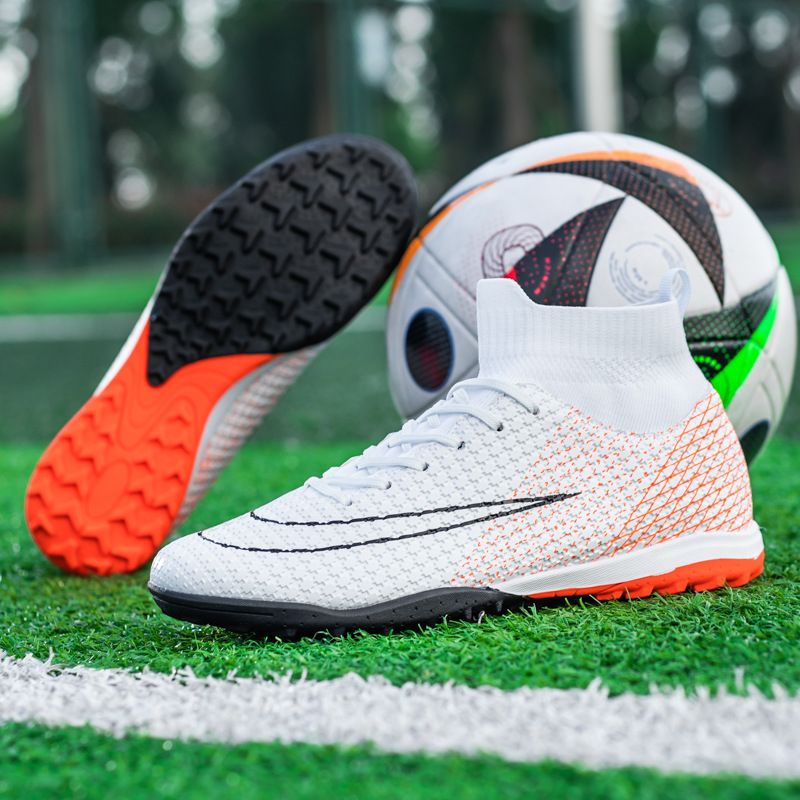Neues Paar Fußballschuhe für Herren mit hohen Spitzen und langen, gebrochenen Nägeln, Trainingssportschuhe_voghion.com
