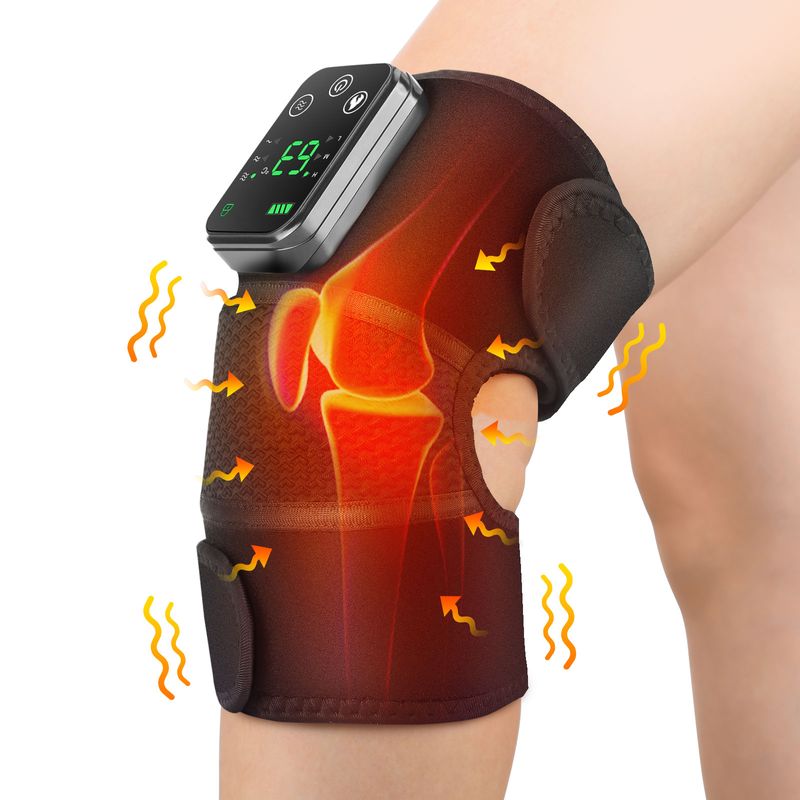 Eletric Belt Leg Joint Heating Vibration Massage 3 in 1 Elbow Shoulder Support Thermal Knee Pad Blood Circulation_voghion.com