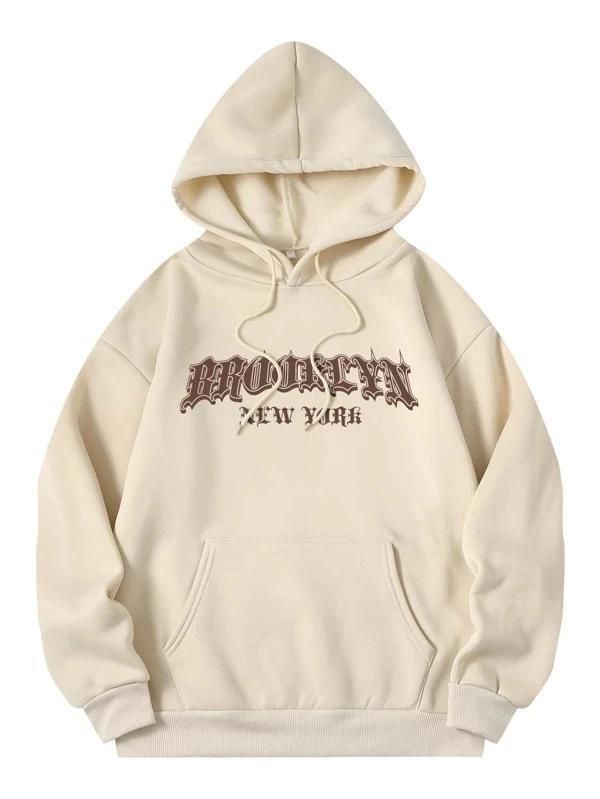 Felpa con cappuccio in pile, nuova collezione autunno inverno 2024 per donna, stile coreano, con stampa di lettere, pullover largo_voghion.com