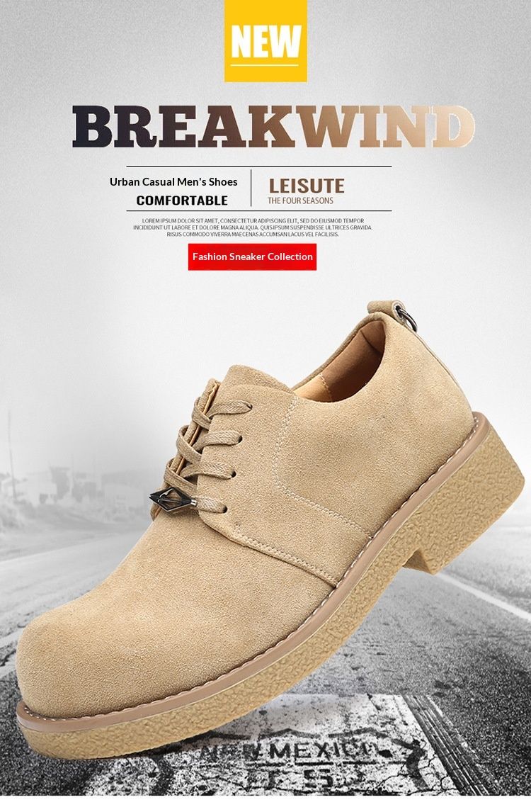 Voyage Derby For Men Trendy British Style High-End Feel Suede Round Height-Increasing Leather Thick-Soled Work Big Toe_voghion.com