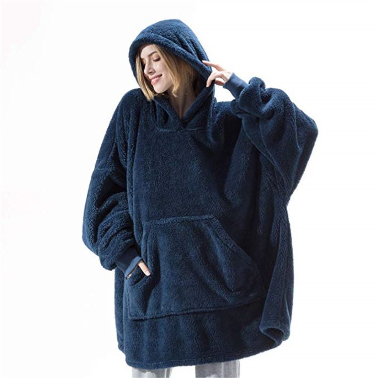 Loose Double Sided Fleece Blanket Couple Style Parent Child Wear Home Clothes_voghion.com