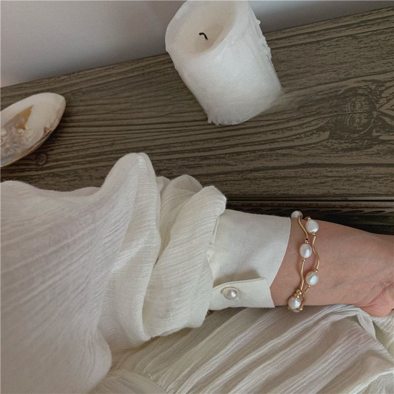 Braccialetto di tendenza con perle di Denise French Girl, fatto a mano, stile fresco per le donne, design di nicchia, moda americana_voghion.com