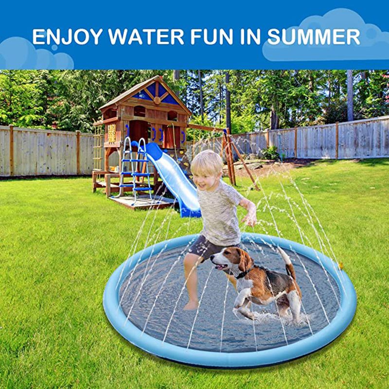 Smmer Hundespielzeug, Haustier-Sprinkler, interaktive Wassermatte zum Spielen im Freien, für Hunde, Katzen und Kinder von PawParty Store_voghion.com