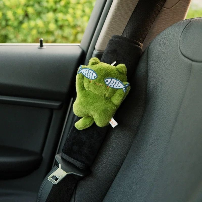 Protezione per cintura di sicurezza per spalla per gatto timido, decorazione per interni auto, anti-strangolamento, carina_voghion.com