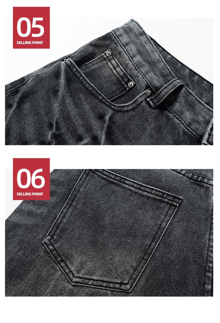 Herrenbekleidung Washed Old Jeans High Street Texture Design Multi Size Shorts_voghion.com