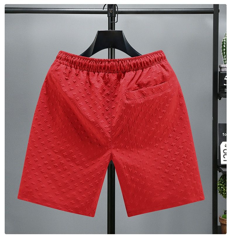 2024 New Summer Shorts Sports and Casual Couples Knitted Capris Men's Loose Large Beach Pants_voghion.com