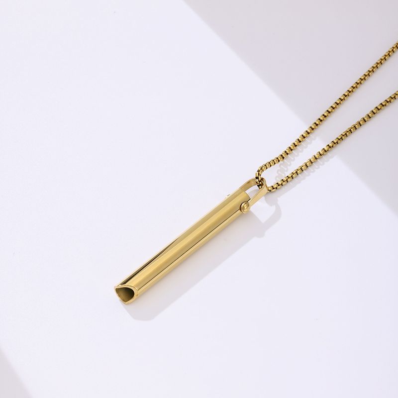 Mindfulness ketting voor stressverlichting en ademhalingsoefeningen – roestvrijstalen fluithanger met verstelbare ketting – unisex meditatiesieraden_voghion.com