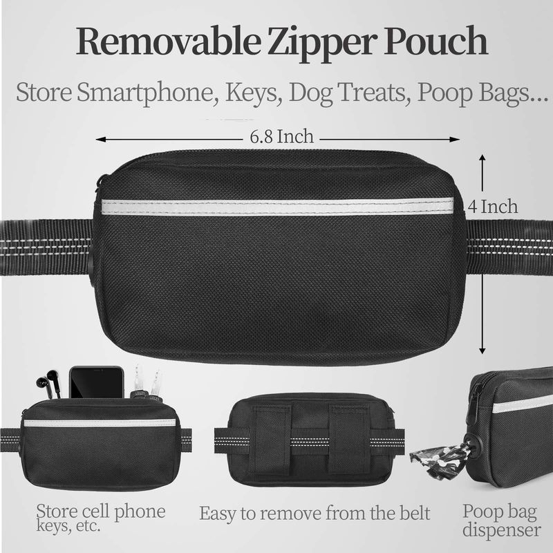 Pet Supplies Multifunctional Running Waist Bag Reflective Pull Leash Elastic Dog Rope_voghion.com