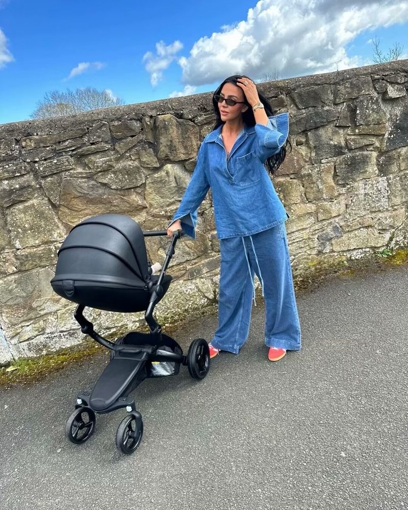 Women's Clothing Street Fashion Straight Pants Suit Tops Denim Casual Wear_voghion.com