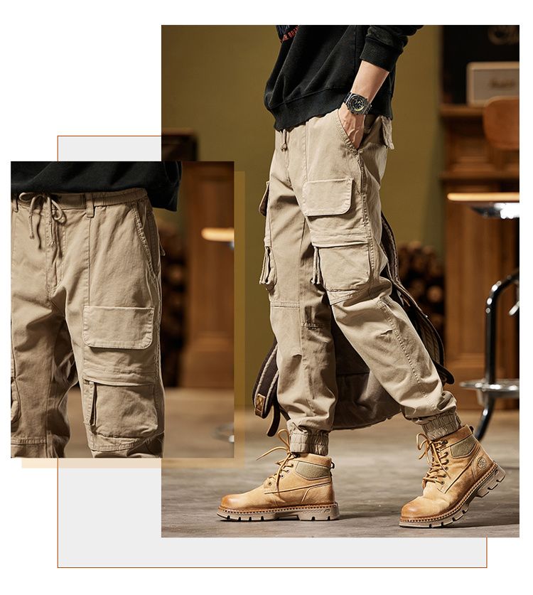 New personalized high street style tooling trousers casual trousers versatile simple fashion niche design leggings_voghion.com