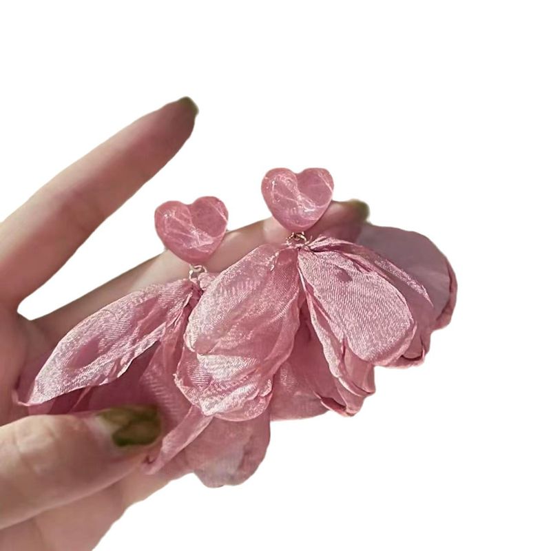 Orecchini Silver Needle, freschi e dolci fiori, stile nuova vacanza estiva, orecchini di lusso leggeri di Instagram coreano_voghion.com
