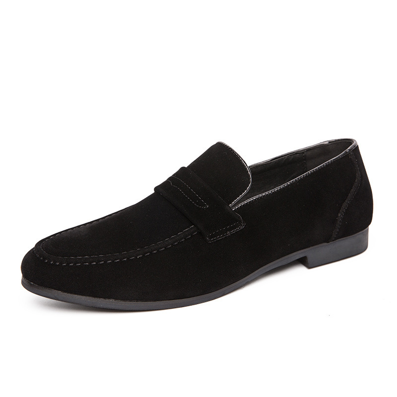 Mocassins décontractés en cuir de style britannique pour hommes, grandes tailles, en daim, simples, à enfiler, tendance_voghion.com