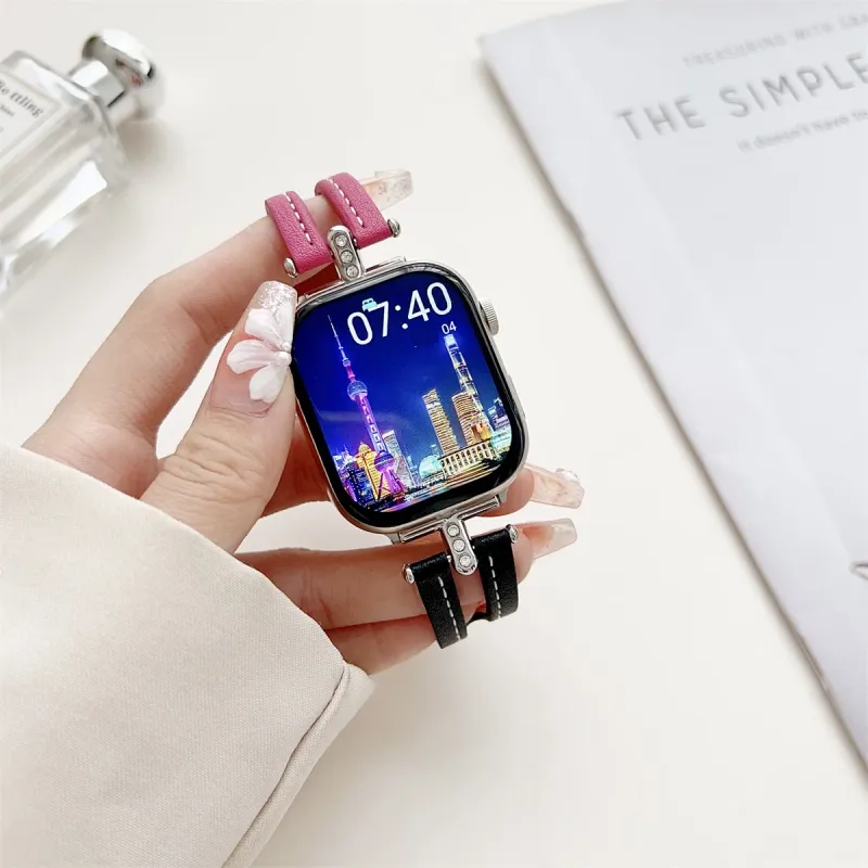 Uhrenarmband für iWatch 42/44/45/46/49 mm 38/40/41 mm PU-Leder Modisches Uhrenarmband für die Uhrenserie Ultra2 Serie 10/9/8/7/6/5/4/3/2/1_voghion.com