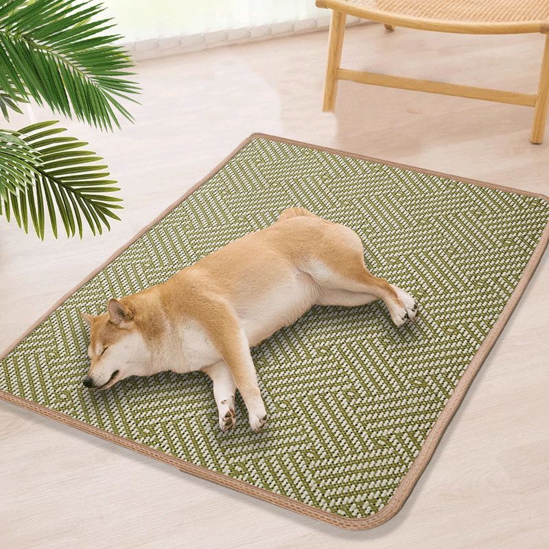 Haustier Rattan gewebt kühlende Sommerbett Eis Pad Hundematte zum Schlafen_voghion.com