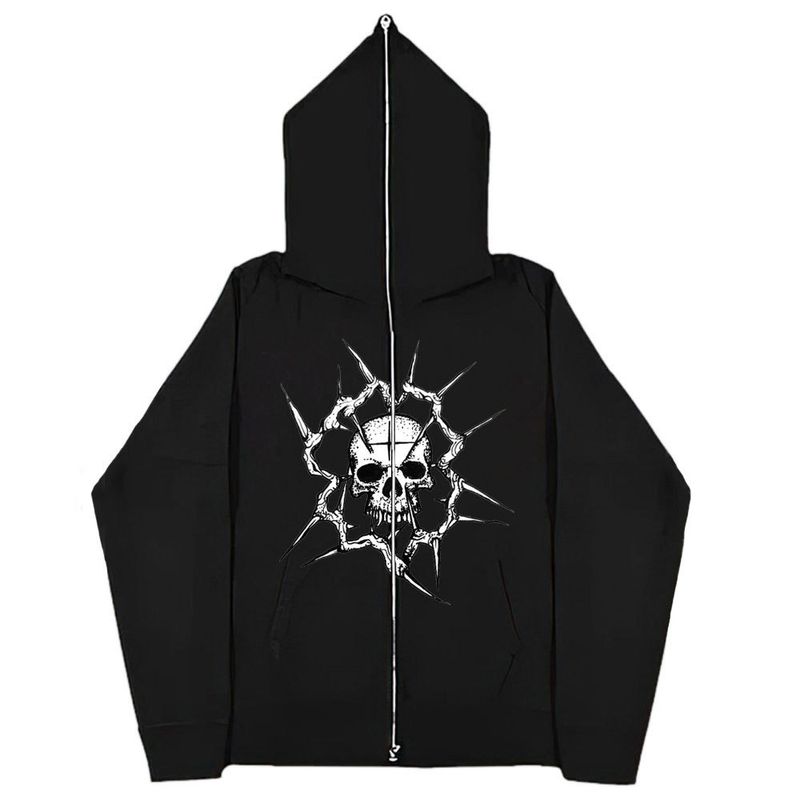 Abbigliamento maschile felpe con cappuccio ragno scuro felpe con cappuccio grandi dimensioni felpa con cerniera_voghion.com