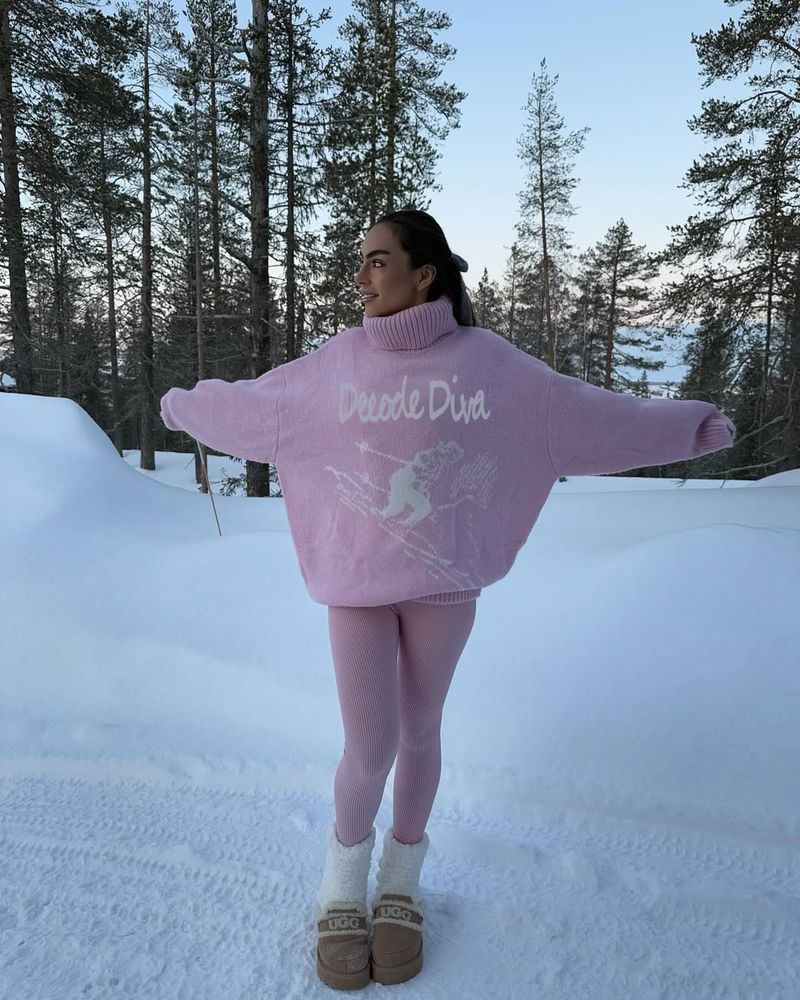Pull confortable à imprimé cerf pour femme, manches longues, col rond, coupe ample, tricot, tendance automne-hiver_voghion.com