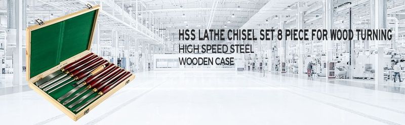 VEVOR Woodworking Lathe Chisel Set 8 Piece Set Lathe Chisel HSS Steel Blades Wood Turning Tools Wooden Case For Storage For Wood Carving Root Carving Furniture Carving Lathes Red_voghion.com