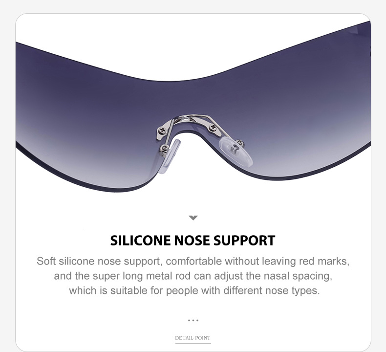 Nuevas gafas de sol de una pieza sin montura para mujer, gafas de sol de corazón a la moda para mujer, gafas envolventes de los años 2000, gafas deportivas Y2k_voghion.com