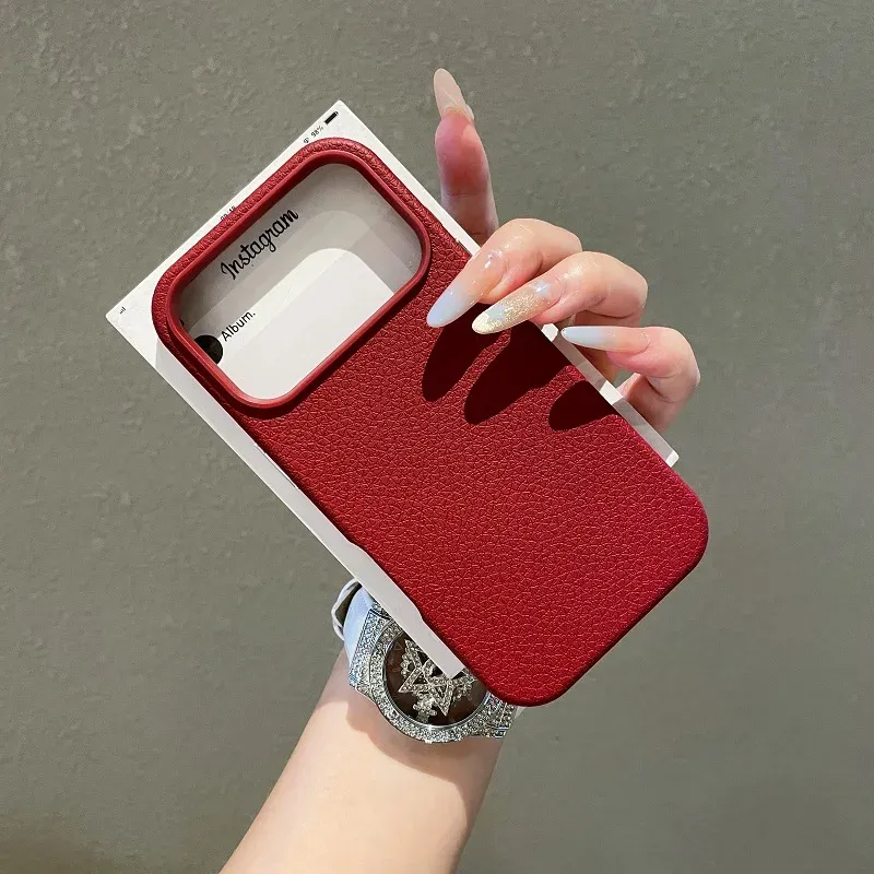 2 IN 1 Candy Color Litchi Pattern Phone Case For IPhone 17 17Air 16 15 14 13 12 11 Pro Max Case Leather Soft Protection Cover_voghion.com