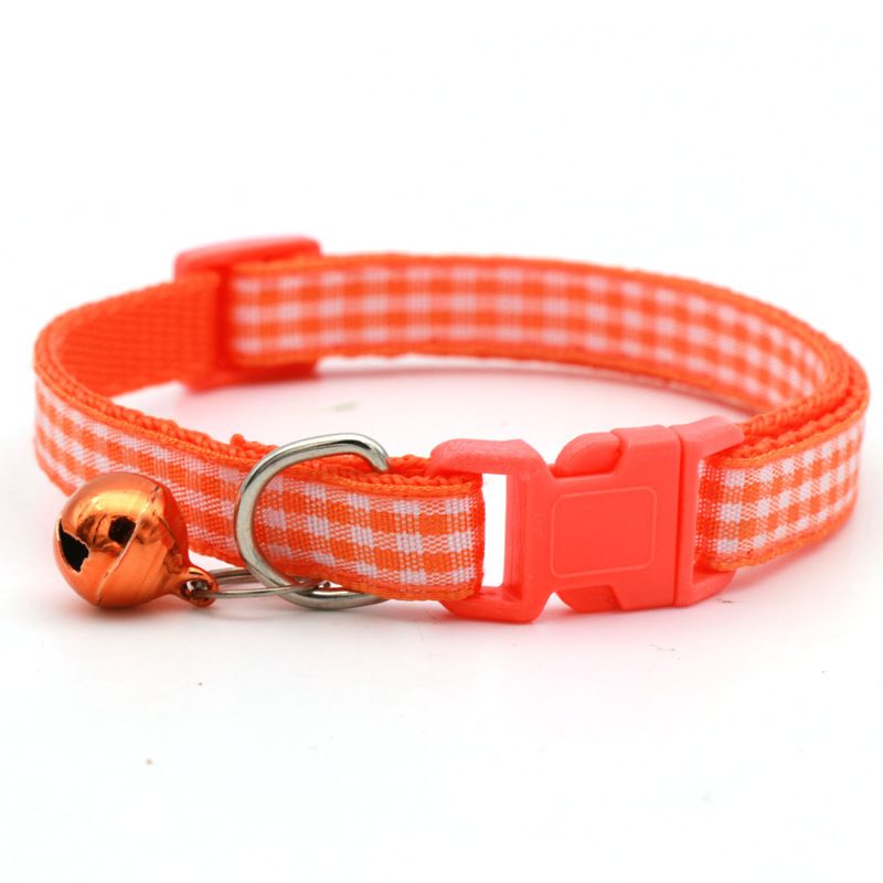 Pet Small Square Grid Casual Cat Identification Dog Neck Ring Decoration Anti-Lost Collar Factory_voghion.com