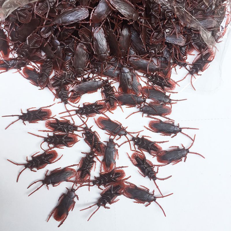 ToysMall 20Pcs/Set Roaches Novelty Real-looking Long Lasting Favorite Trick Joke Cockroaches Toys for Halloween_voghion.com