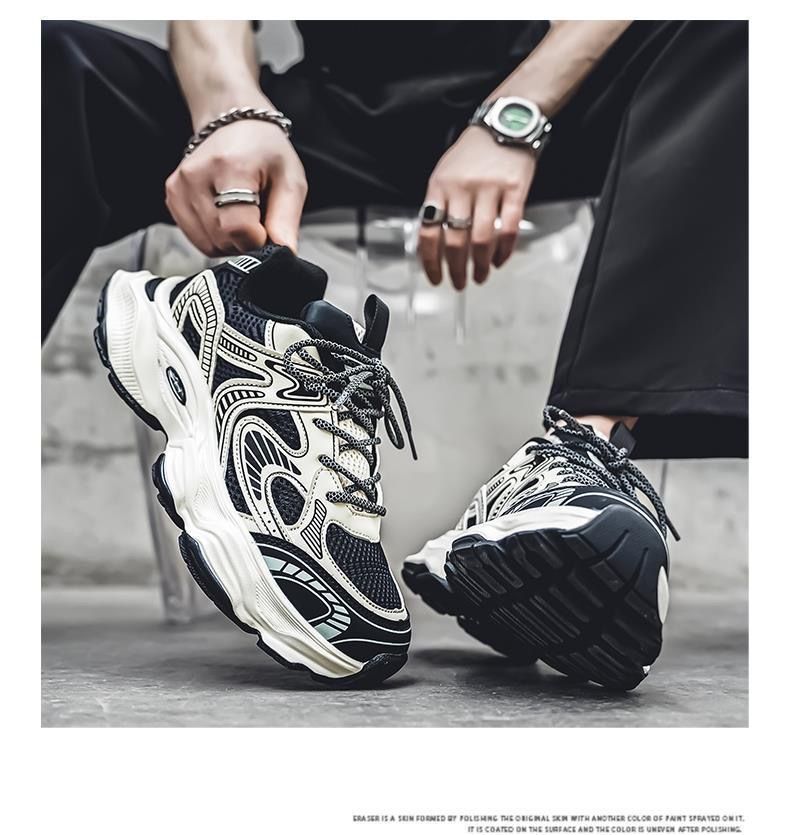 Men's Shoes Mesh Shoes Men's Versatile Platform Sneakers Casual Daddy Shoes Men's_voghion.com