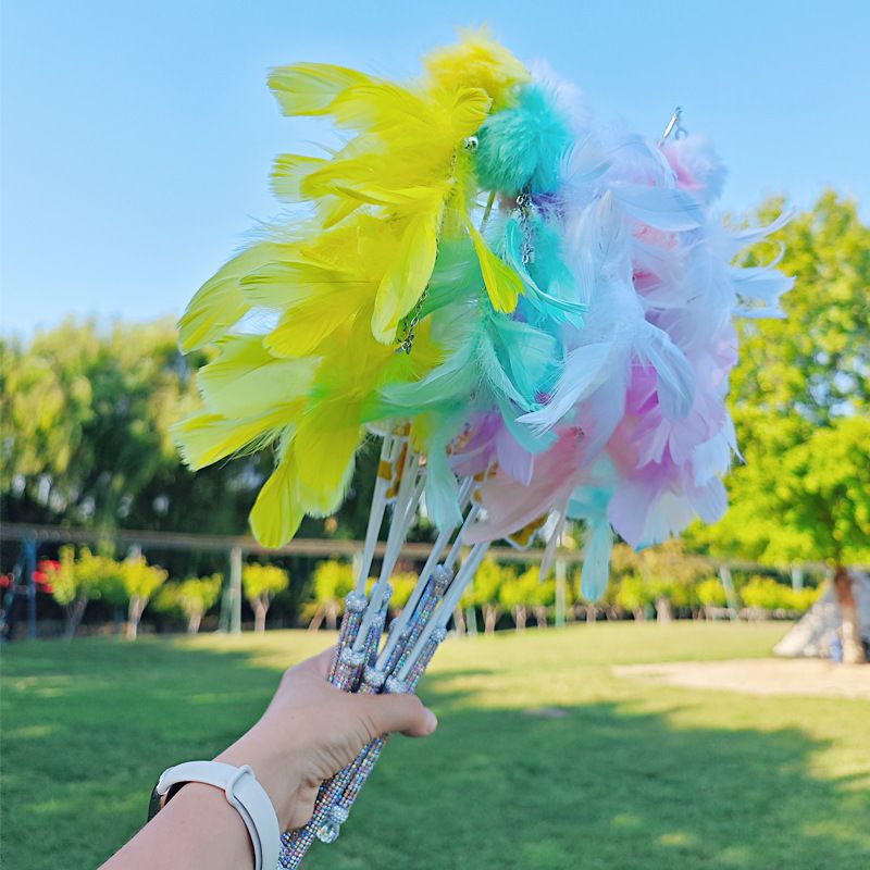 Toy Pet Telescopic Teaser Wand Large Feather Ball Teasing Artifact Cat Supplies_voghion.com