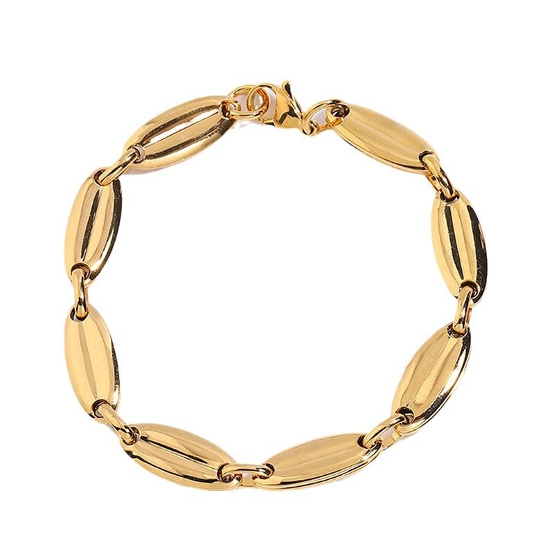 Neues Titan ING Style Galvanisiertes Echtgold Edelstahl Elegantes DIY-Armband für Herren_voghion.com