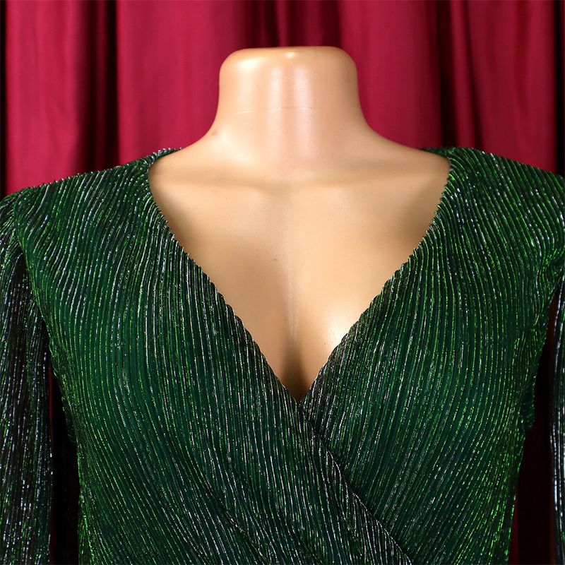 Damenbekleidung Neue V-Ausschnitt Temperament Langarm Cape Taille Kleid Rock_voghion.com