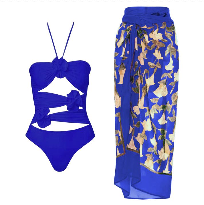 Abbigliamento donna nuovo costume intero tridimensionale a fiori stile spiaggia bikini_voghion.com