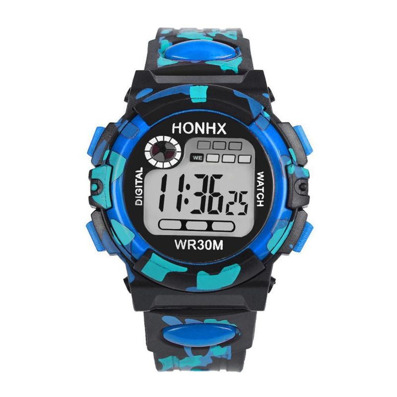 HONHX Men's Student Electronic Watch Children's LED Luminous Multi-Function Sports Chronograph Alarm Clock Wristwatch_voghion.com