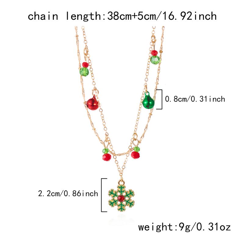 Nuova collana con ciondolo a forma di campana con renna e albero di Natale, versatile e alla moda, con design color-block, per donna_voghion.com