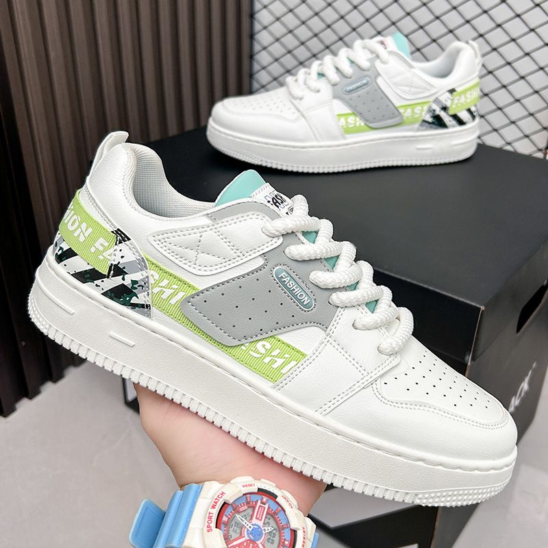 p9Neue trendige, vielseitige weiße Schuhe aus Leder mit Nischendesign für Herren, atmungsaktive Freizeit-Sneakers für Männer_voghion.com