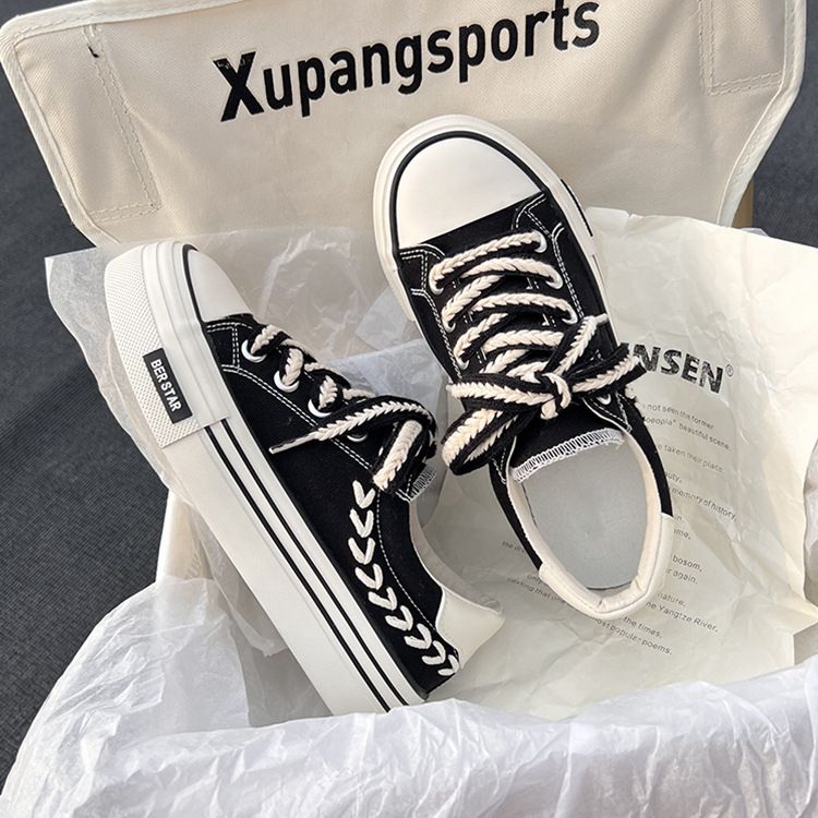 Atmungsaktive Canvas-Schuhe für Teenager-Mädchen mit niedlichen Weizenohren, bestickt, koreanischer Stil, Mode, Allgleiches, Sport, flache Schuhe, Größe 35-40_voghion.com