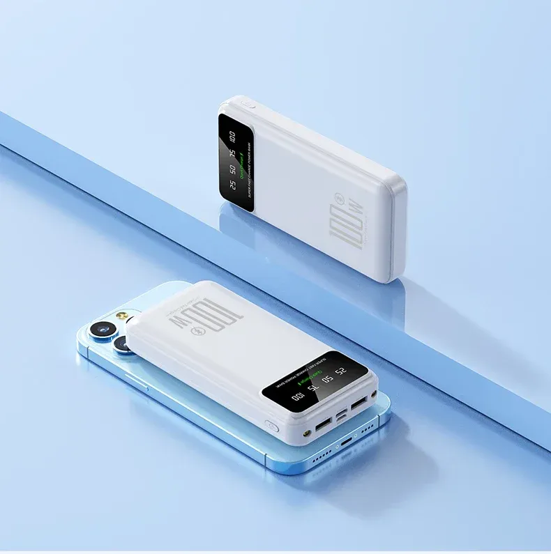 Batterie externe portable 100 W ultra-rapide avec éclairage LED, 30 000 mAh, haute performance, affichage numérique, pour iPhone et Huawei_voghion.com