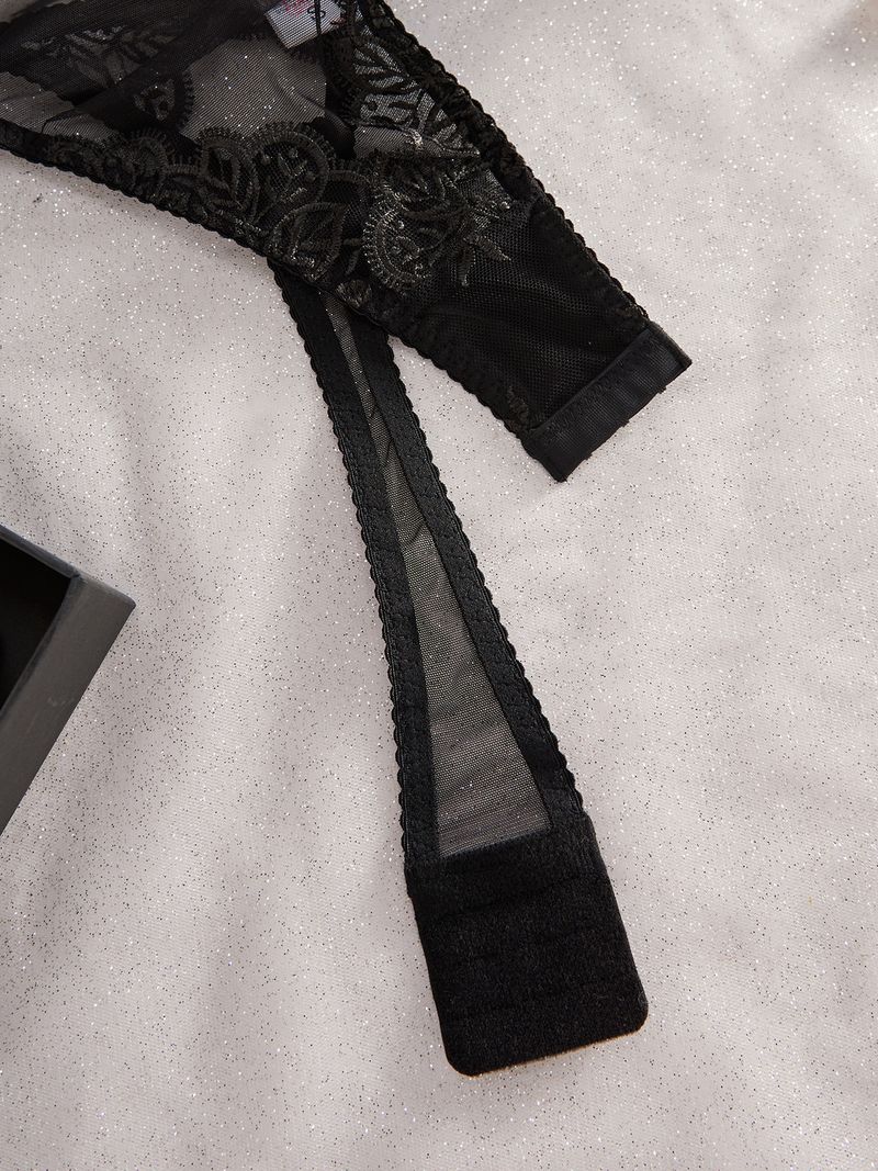 Body modellante sexy con ricamo in pizzo e tentazione trasparente_voghion.com