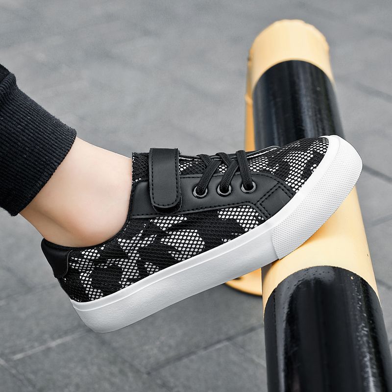 Schwarze Kinder Canvas Sneakers Atmungsaktive Neue Sportmode Kleinkind Mädchen Kinder Jungen Flache Schuhe_voghion.com