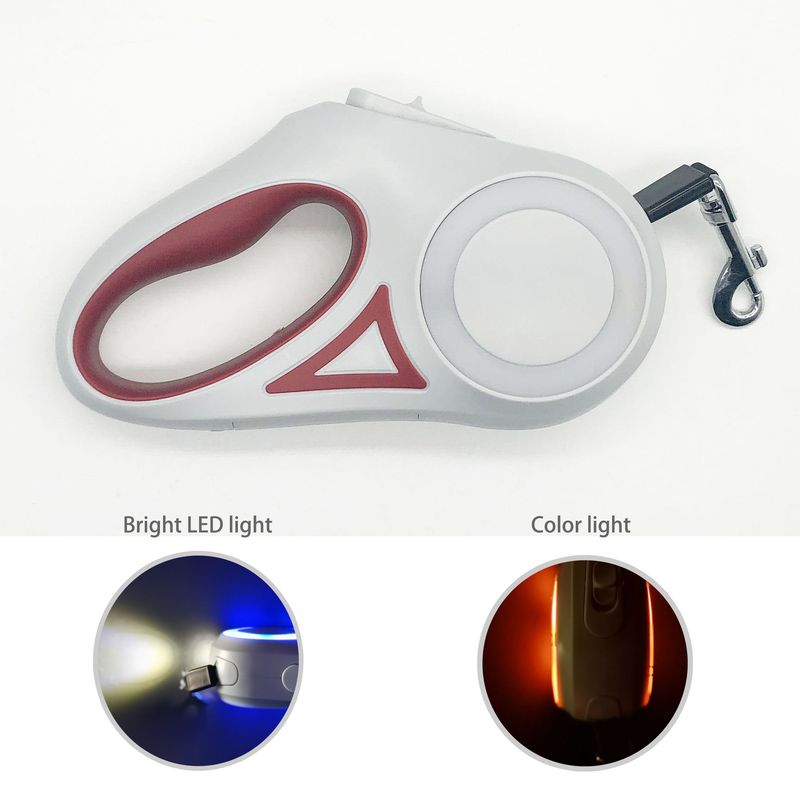 Automatic Retractable Walking Leash Dog Chain Medium Small Dogs Touch Colorful Light Ring 3M_voghion.com