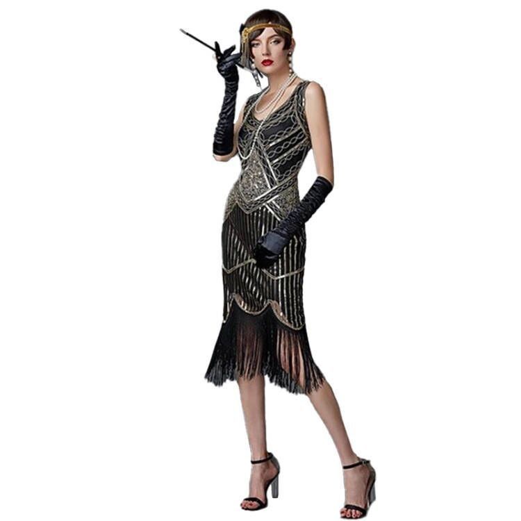 Abito con nappe anni '20, costume da spettacolo per il ballo di Gatsby_voghion.com