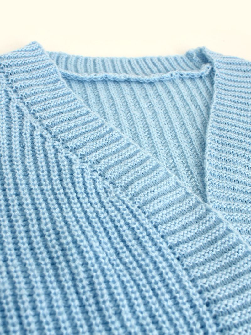 Cardigan oversize da donna con scollo a V, maniche lunghe, tasche, in morbida maglia aperta sul davanti per un comfort casual (nero, grigio chiaro, grigio scuro)_voghion.com