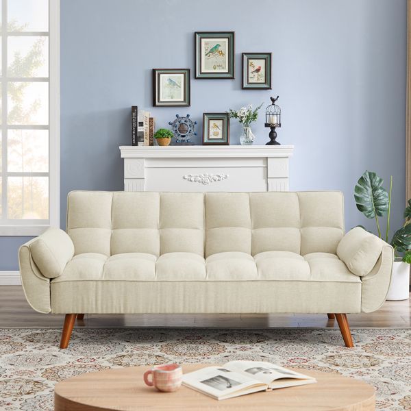 New Design Linen Sofa Furniture Adjustable Backrest Easily Assembled Reclinerst-BEIGE_voghion.com