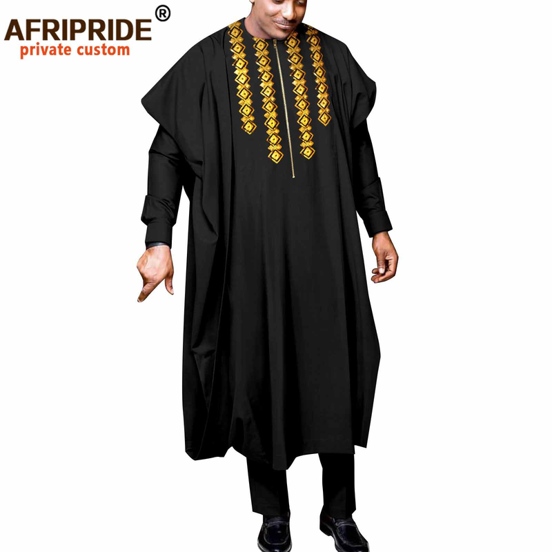 Männerkleeder Afrikanesch ethnesch eenfaarweg Kotteng Männer Casual Jackett + Hosen + Mantel_voghion.com