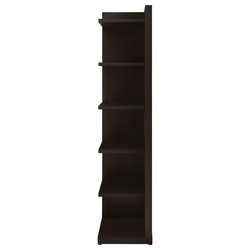 Cappuccino 6-tier Corner Bookcase_voghion.com