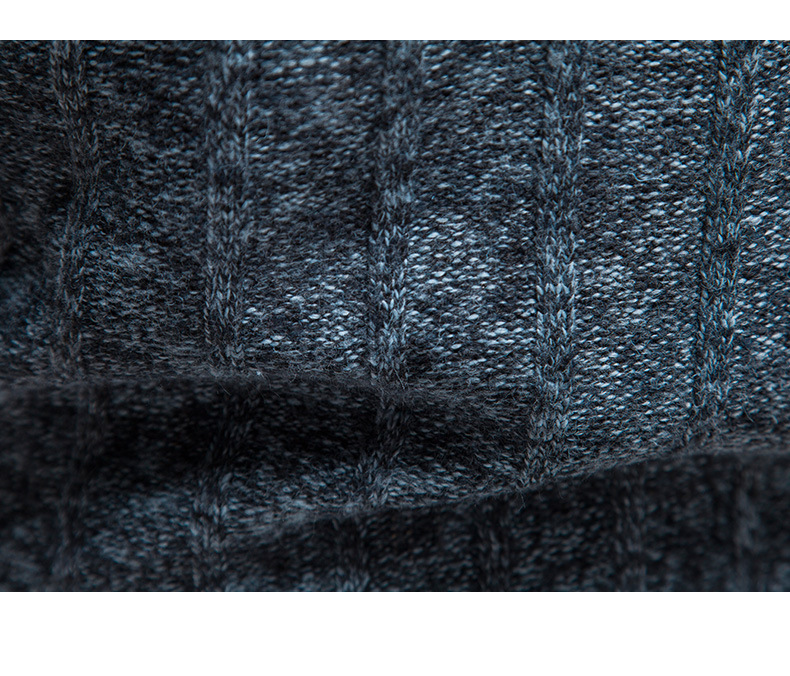 Herbst/Winter Herren-Pullover mit Stehkragen, Business-Streifen und Fleece-Pullover für Herren_voghion.com